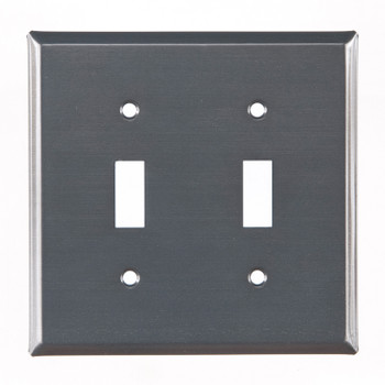 Plain Double Toggle Tin Switch Plate Cover in Country Tin