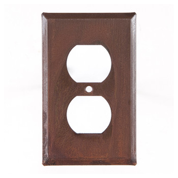 Plain Single Tin Outlet Cover in Rustic Tin
