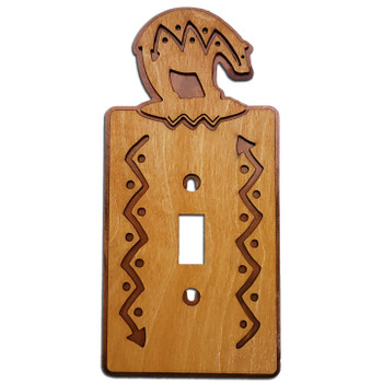 Bear Single Toggle Arrows Metal & Wood Switch Plate Cover