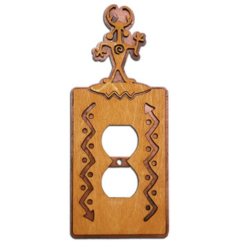 Moab Man Arrows Metal & Wood Single Outlet Cover