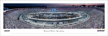 Bristol Motor Speedway Night Race Aerial Panoramic Art Print