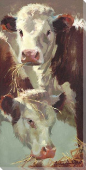 Hef'n Her Cows Wrapped Canvas Giclee Print Wall Art