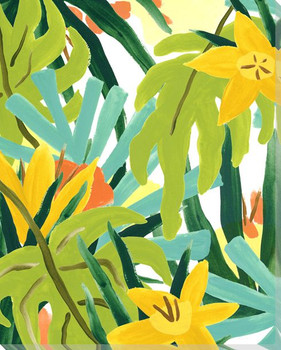 Palm Thatch I Wrapped Canvas Giclee Art Print Wall Art