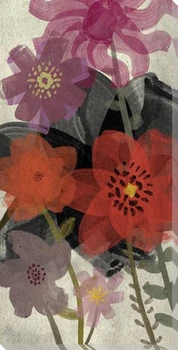 Red Wash Floral One Wrapped Canvas Giclee Print Wall Art