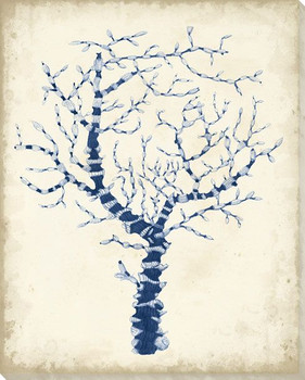 Indigo Coral II Wrapped Canvas Giclee Art Print Wall Art