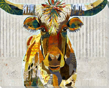 Longhorn Bull Wrapped Canvas Giclee Art Print Wall Art