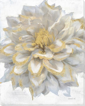 Open Petals I With Gold Wrapped Canvas Giclee Art Print Wall Art