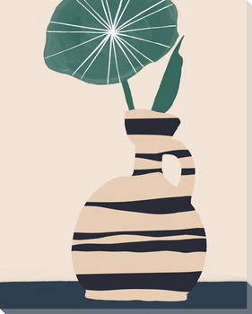 Dancing Vase With Palm IV Wrapped Canvas Giclee Art Print Wall Art