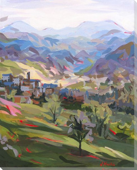 Italian Hillside Wrapped Canvas Giclee Art Print Wall Art
