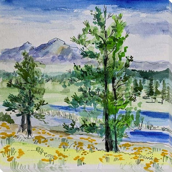 Sunny Day Scenery Wrapped Canvas Giclee Art Print Wall Art