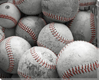 Vintage Baseballs Wrapped Canvas Giclee Art Print Wall Art
