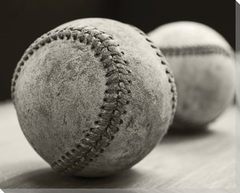 Old Baseballs 1 Wrapped Canvas Giclee Art Print Wall Art