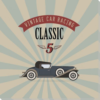 Vintage Racing 4 Wrapped Canvas Giclee Art Print Wall Art