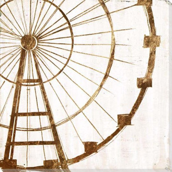 Ferris Wheel Ride Wrapped Canvas Giclee Art Print Wall Art