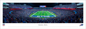 Buffalo Bills Football Night Game End Zone View Panoramic Art Print