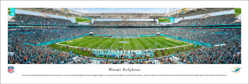 Miami Dolphins Football 50 Yard Line Panoramic Art Print
