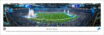 Detroit Lions Football 50 Yard Line Panoramic Art Print