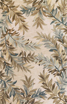2' x 10' Ivory Tropical Branches Wool Indoor Runner Rug