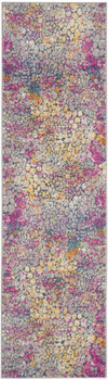 2' x 10' Pink and Ivory Coral Power Loom Runner Rug