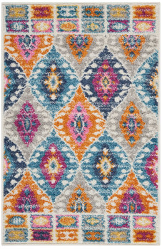 2' x 3' Blue and Pink Ogee Power Loom Area Rug