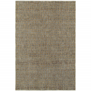 2' x 3' Silver Gold Rust and Blue Green Geometric Power Loom Stain Resistant Area Rug