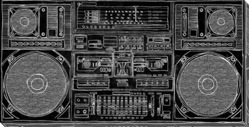 Boom Box Super Bass Wrapped Canvas Giclee Print Wall Art