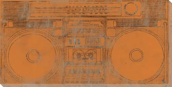 BXX Traffic Cone Boom Box Wrapped Canvas Giclee Print Wall Art