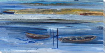 Dusk Boats at Sea Wrapped Canvas Giclee Art Print Wall Art