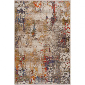 24" x 36" Gray Abstract Distressed Area Rug