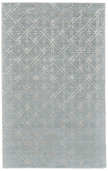 2' x 3' Blue Silver and Gray Wool Abstract Tufted Handmade Area Rug