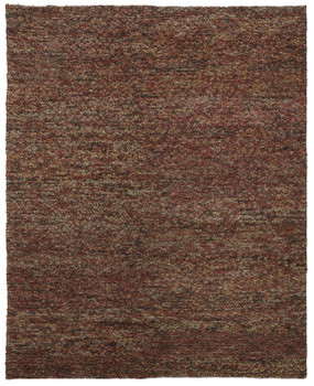 2' x 3' Brown Orange and Red Wool Hand Woven Distressed Stain Resistant Area Rug