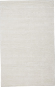 2' x 3' White Hand Woven Distressed Area Rug