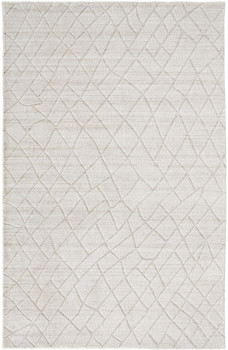 2' x 3' Ivory and Gray Striped Hand Woven Area Rug