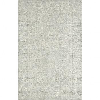 2' x 3' Ivory and Gray Floral Stain Resistant Area Rug