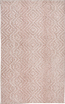 2' x 3' Pink and Ivory Geometric Stain Resistant Area Rug