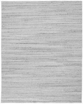 2' x 3' Silver Wool Hand Woven Stain Resistant Area Rug