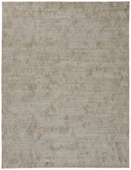 2' x 3' Gray and Taupe Abstract Hand Woven Area Rug