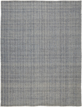 2' x 3' Gray Ivory and Blue Hand Woven Area Rug