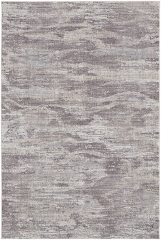 2' x 3' Tan Taupe and Gray Abstract Power Loom Distressed Stain Resistant Area Rug