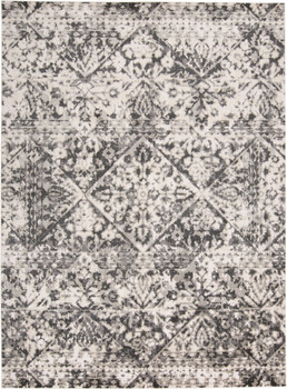 2' x 3' Gray Ivory and Silver Abstract Stain Resistant Area Rug