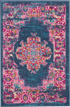 2' x 3' Blue Power Loom Area Rug