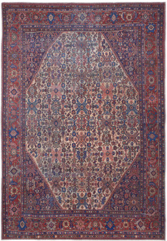 2' x 3' Red Tan and Blue Floral Power Loom Area Rug