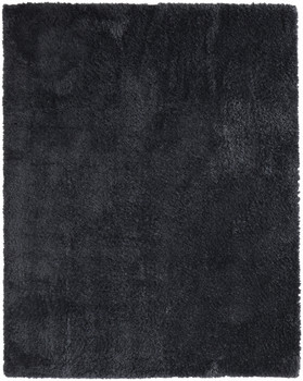 2' x 3' Black Shag Power Loom Area Rug