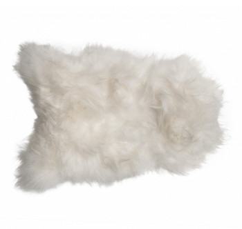 2' x 3' White Natural Wool Long-Haired Sheepskin Area Rug