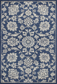 2' x 4' Denim Floral UV Treated Accent Rug