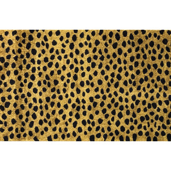 2' x 4' Bronze Leopard Print Washable Area Rug with UV Protection