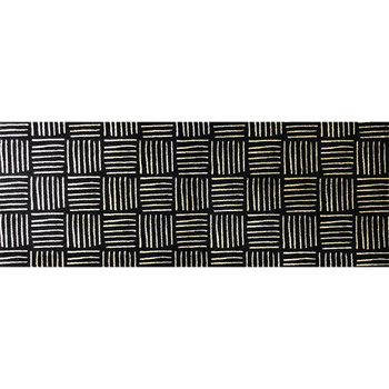 2' x 6' Black and Off White Abstract Machine Tufted Runner Rug with UV Protection