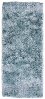 2' x 6'' Blue and Silver Shag Tufted Handmade Runner Rug