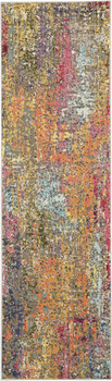 2' x 6' Sunset Abstract Power Loom Non Skid Area Rug