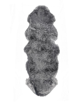 2' x 6' Grey Animal Print Area Rug